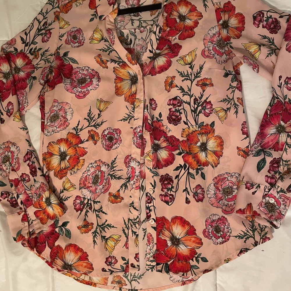 EXPRESS Floral Portofino Shirt